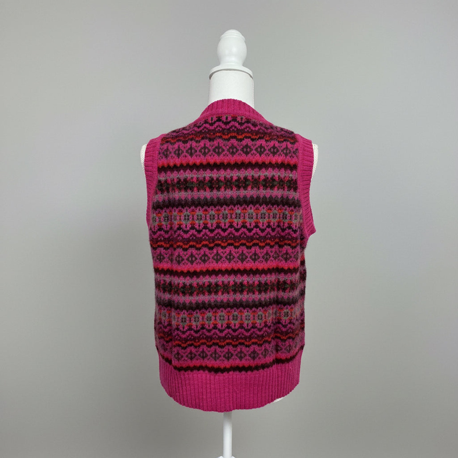 Molly Goddard Hot Pink Fair Isle Sweater Vest, Size Xs — image 2 of 3